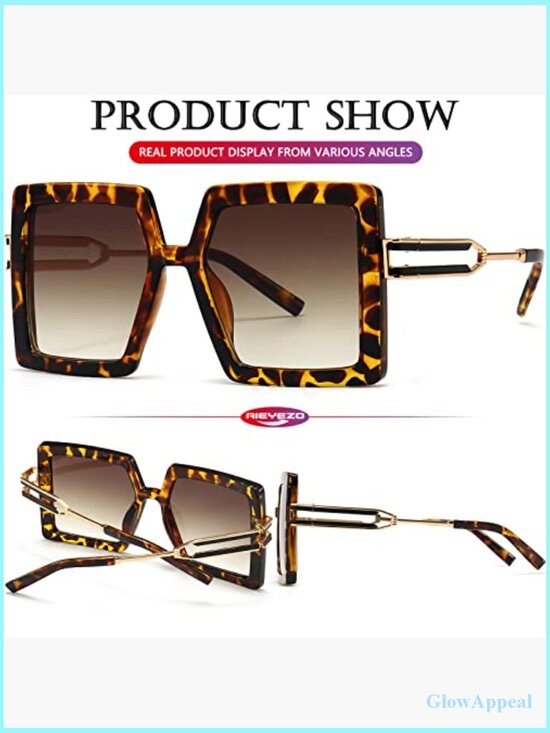 Oversized Square Sunglasses UV400 Protection Fashion Big Frame